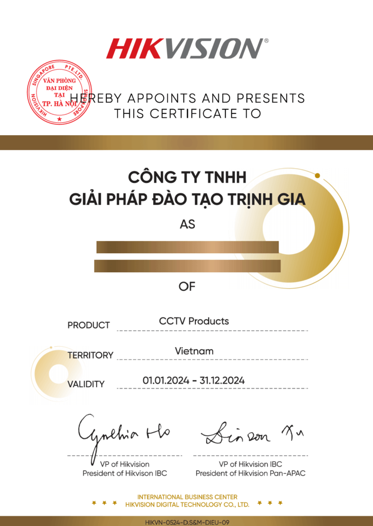 Chứng nhận hikvision