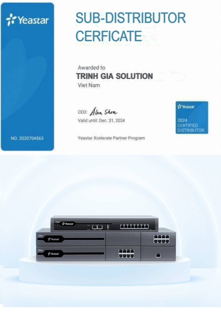 chứng nhận yeastar